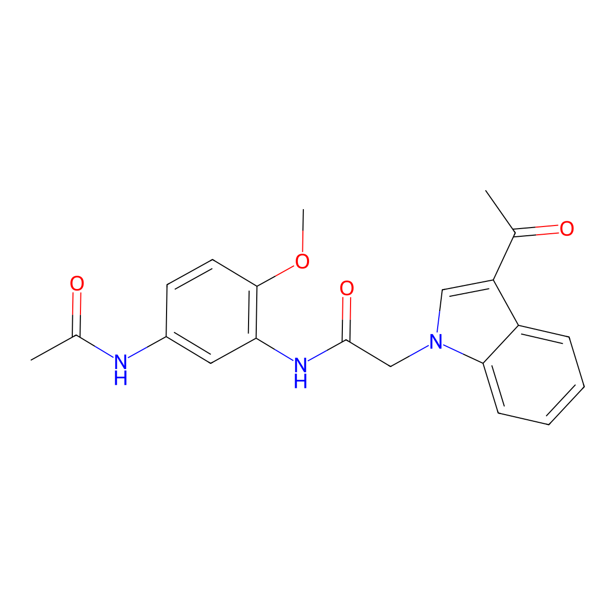 N-[5-(acetylamino)-2-methoxyphenyl]-2-(3-acetyl-1H-indol-1-yl)acetamide molecular structure, CAS 1219571-24-0