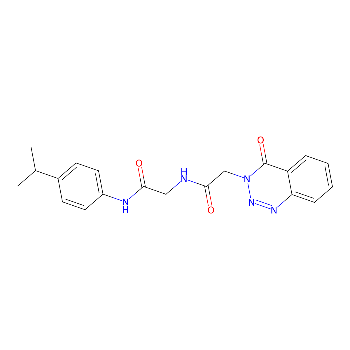 N~2~-[(4-oxo-1,2,3-benzotriazin-3(4H)-yl)acetyl]-N-[4-(propan-2-yl)phenyl]glycinamide molecular structure, CAS 1219571-25-1