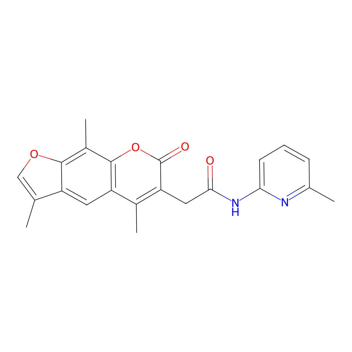 N-(6-methylpyridin-2-yl)-2-(3,5,9-trimethyl-7-oxo-7H-furo[3,2-g]chromen-6-yl)acetamide molecular structure, CAS 1219571-28-4