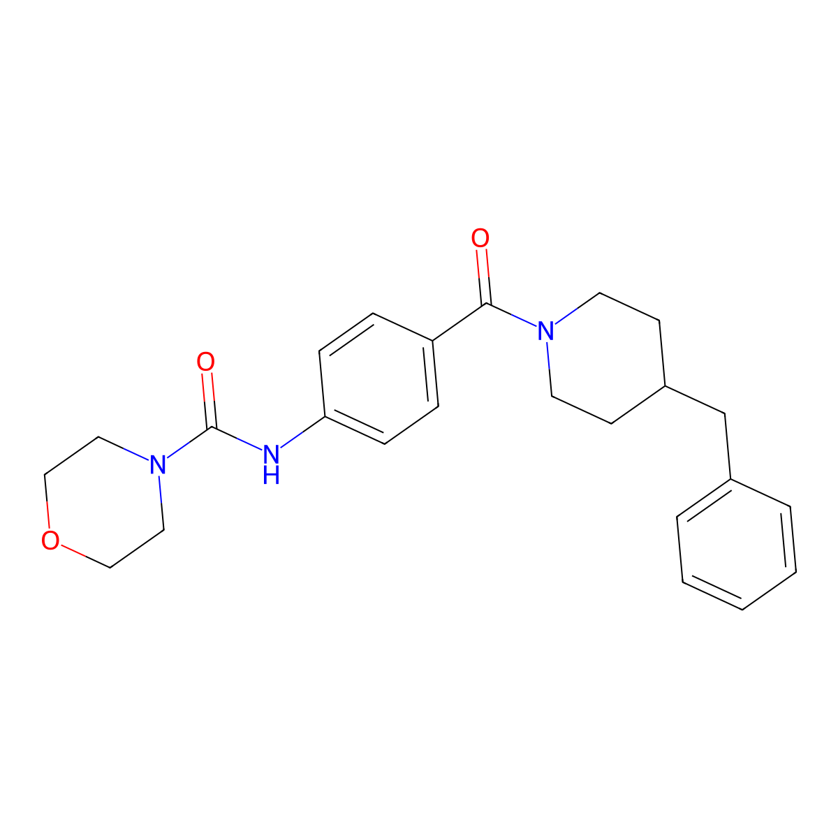 N-{4-[(4-benzylpiperidin-1-yl)carbonyl]phenyl}morpholine-4-carboxamide molecular structure, CAS 1219571-39-7