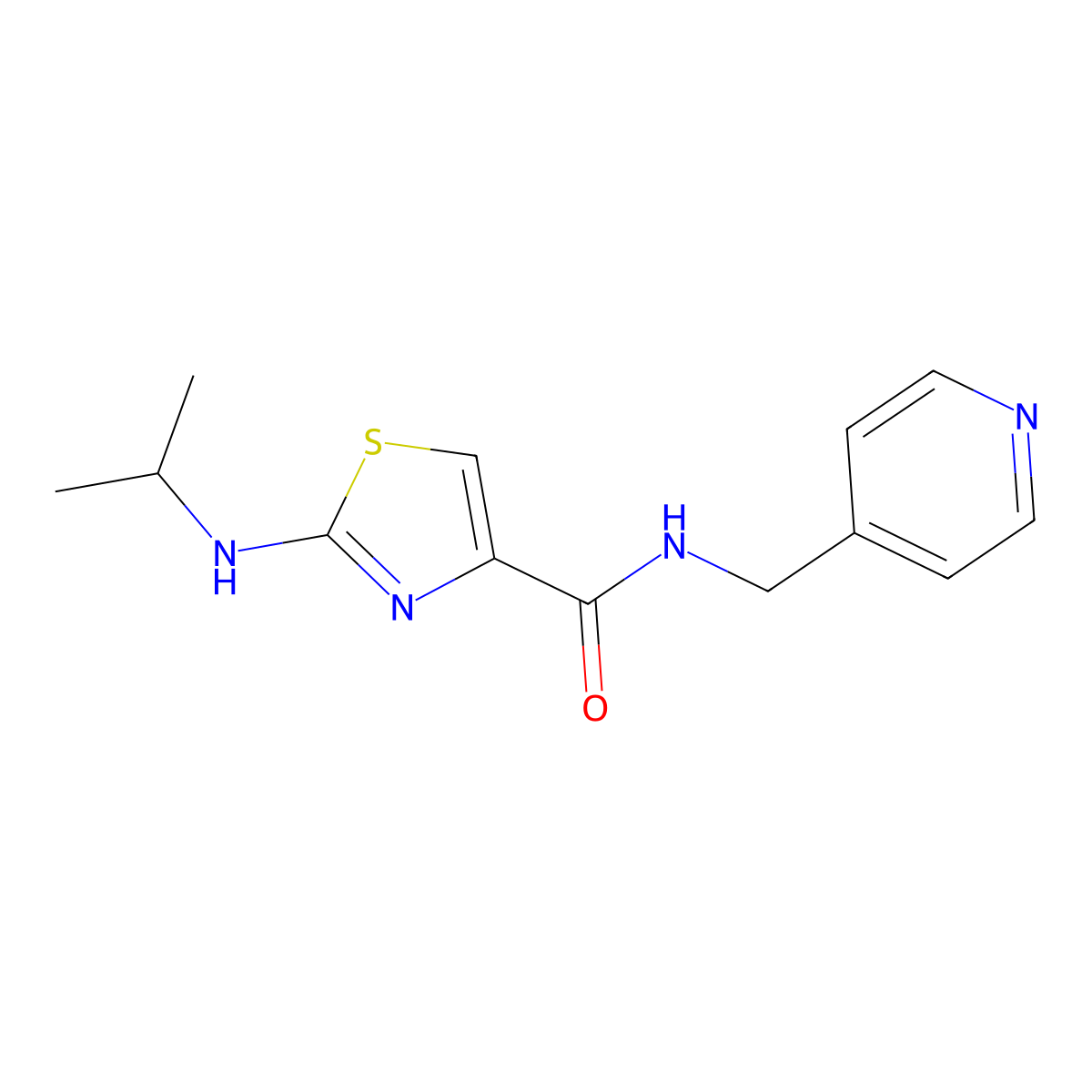 2-(isopropylamino)-N-(4-pyridylmethyl)-1,3-thiazole-4-carboxamide molecular structure, CAS 1219571-51-3