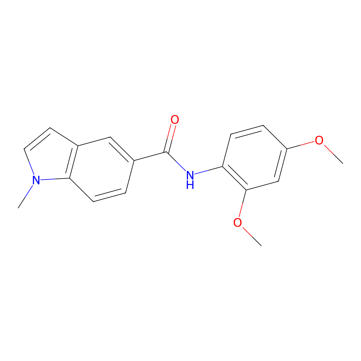 N-(2,4-dimethoxyphenyl)-1-methyl-1H-indole-5-carboxamide molecular structure, CAS 1219571-57-9