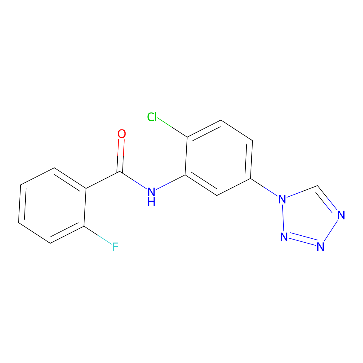 N-[2-chloro-5-(1H-tetrazol-1-yl)phenyl]-2-fluorobenzamide molecular structure, CAS 1219571-58-0