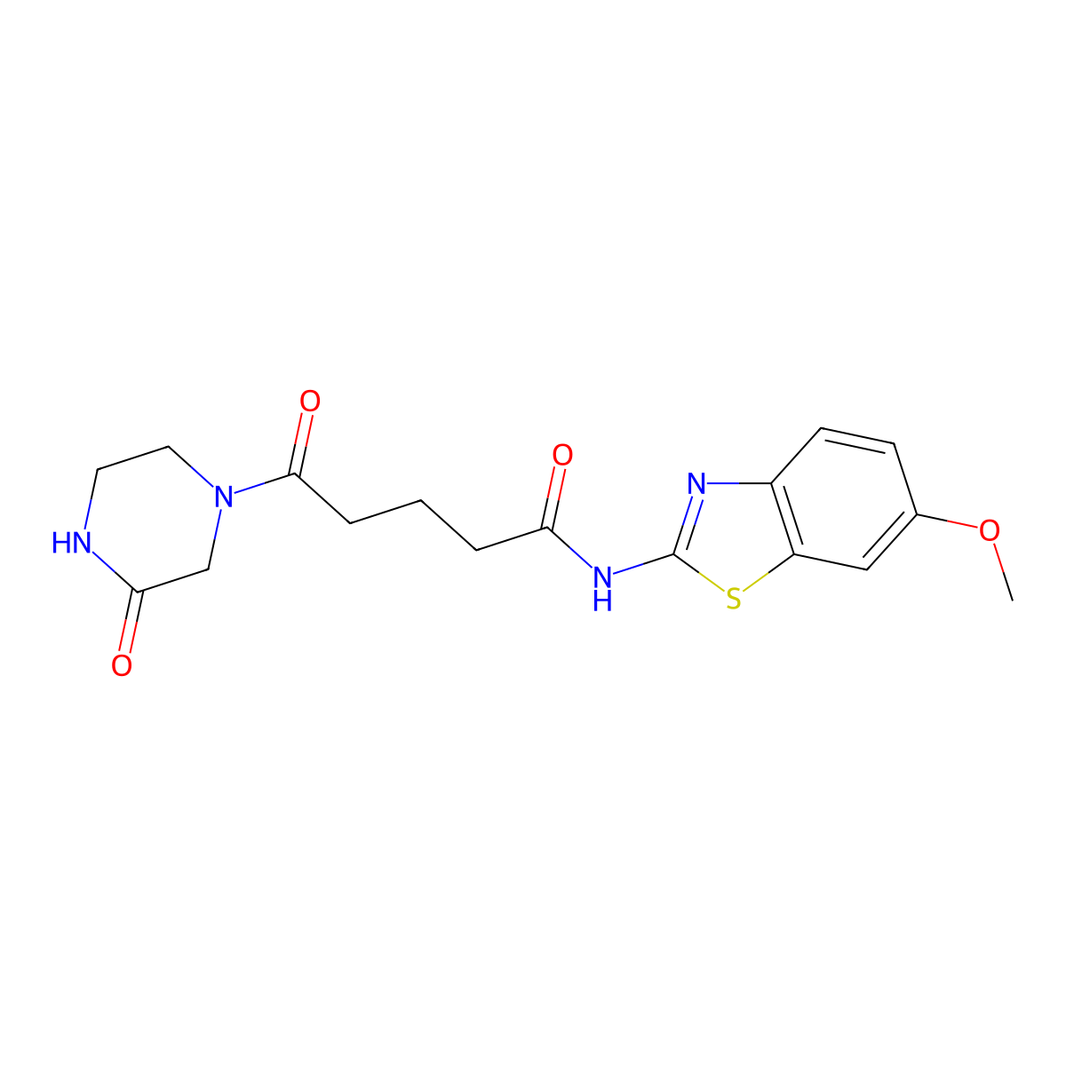 N-[(2E)-6-methoxy-1,3-benzothiazol-2(3H)-ylidene]-5-oxo-5-(3-oxopiperazin-1-yl)pentanamide molecular structure, CAS 1219571-62-6