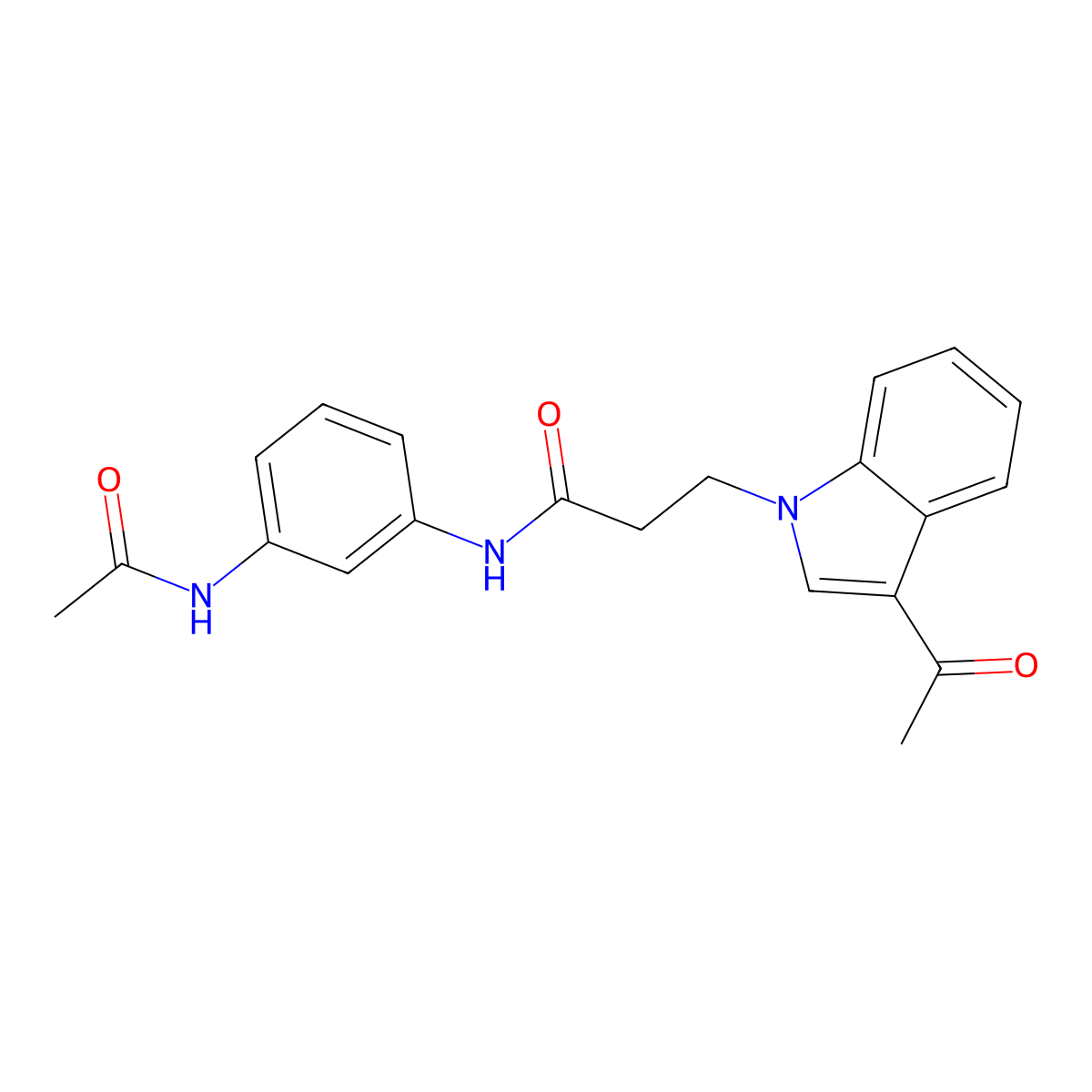N-[3-(acetylamino)phenyl]-3-(3-acetyl-1H-indol-1-yl)propanamide molecular structure, CAS 1219572-05-0