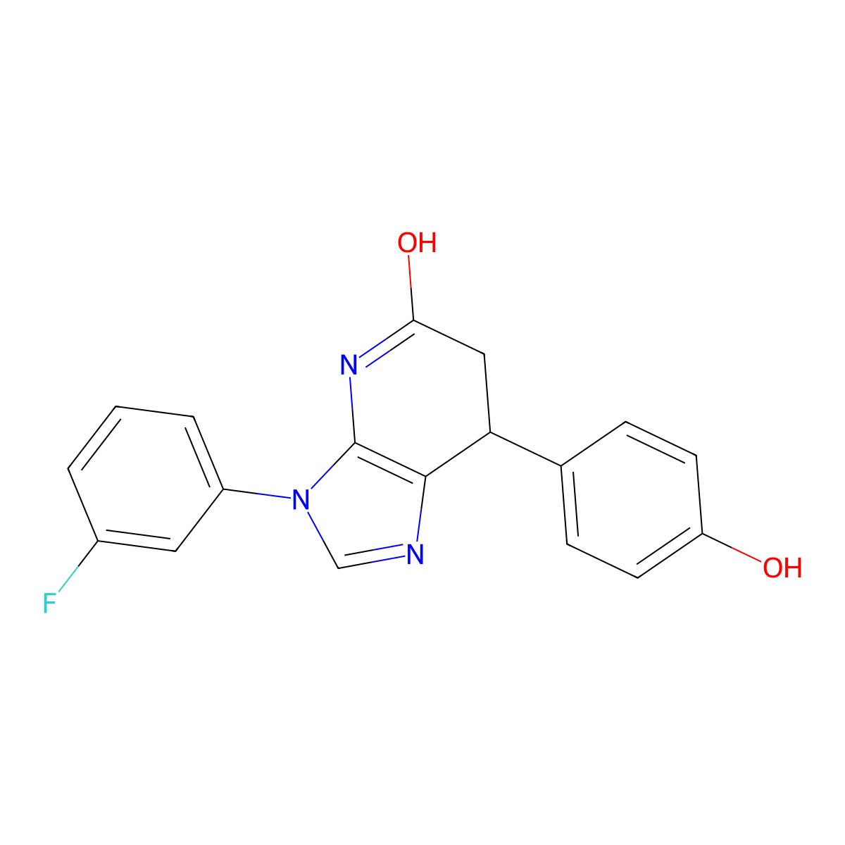 3-(3-fluorophenyl)-7-(4-hydroxyphenyl)-6,7-dihydro-3H-imidazo[4,5-b]pyridin-5-ol molecular structure, CAS 1219572-23-2