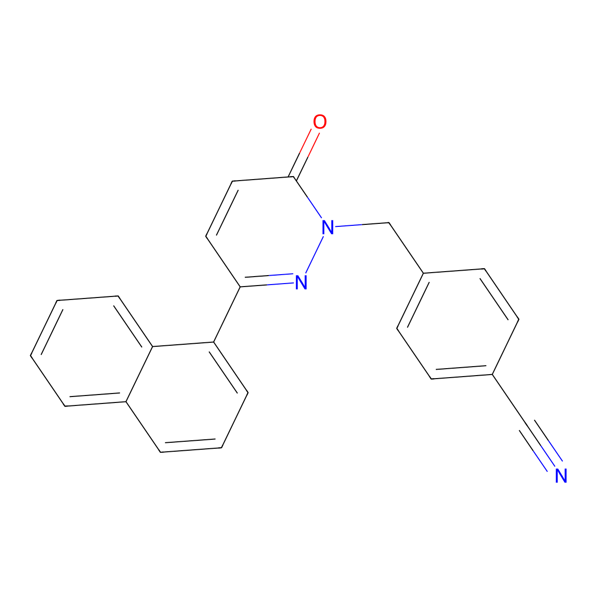 4-((3-(naphthalen-1-yl)-6-oxopyridazin-1(6H)-yl)methyl)benzonitrile molecular structure, CAS 1219572-25-4