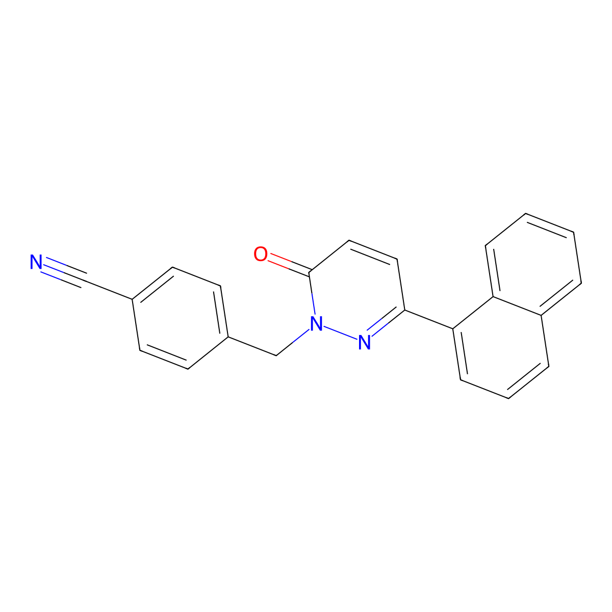 4-((3-(naphthalen-1-yl)-6-oxopyridazin-1(6H)-yl)methyl)benzonitrile molecular structure, CAS 1219572-25-4