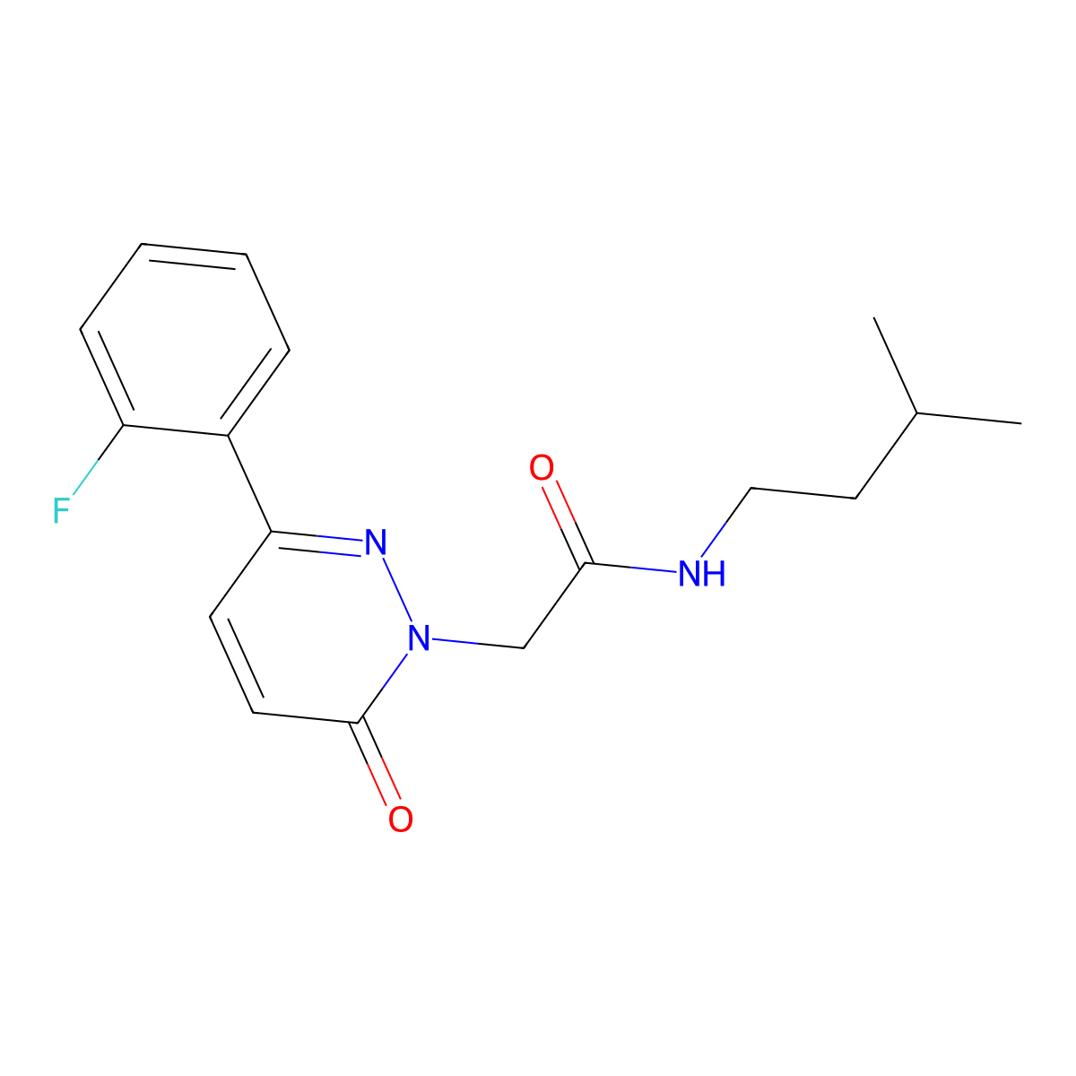 2-[3-(2-fluorophenyl)-6-oxo-1(6H)-pyridazinyl]-N-(3-methylbutyl)acetamide molecular structure, CAS 1219572-54-9