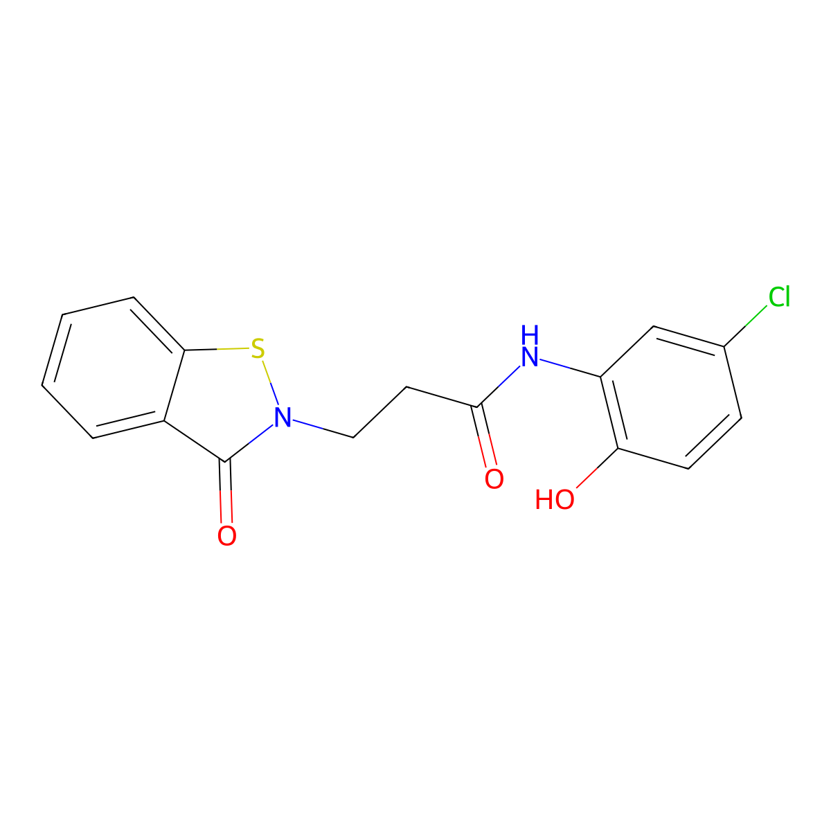 N-(5-chloro-2-hydroxyphenyl)-3-(3-oxo-1,2-benzothiazol-2(3H)-yl)propanamide molecular structure, CAS 1219572-59-4