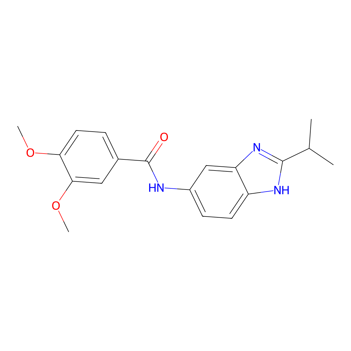 3,4-dimethoxy-N-[2-(propan-2-yl)-1H-benzimidazol-5-yl]benzamide molecular structure, CAS 1219572-61-8