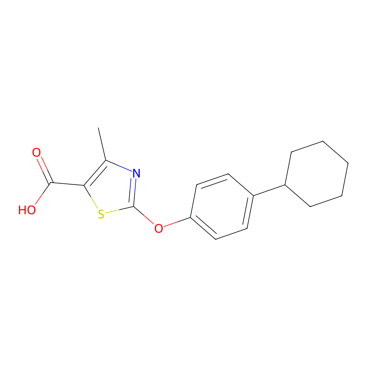 2-(4-Cyclohexylphenoxy)-4-methylthiazole-5-carboxylic acid molecular structure, CAS 1219572-67-4