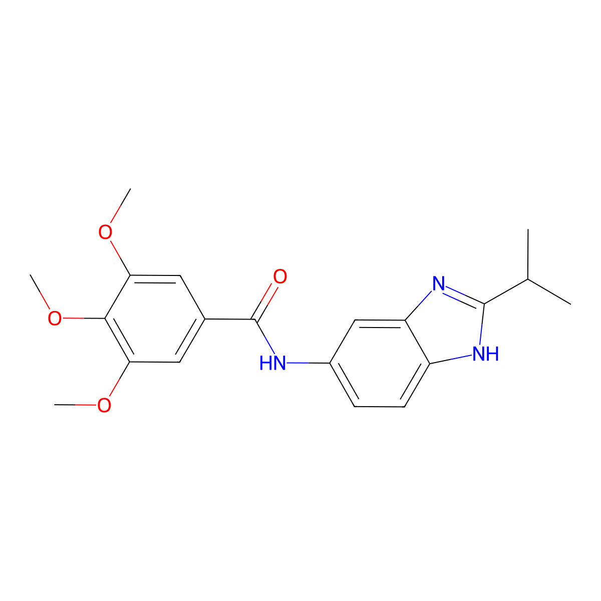 3,4,5-trimethoxy-N-[2-(propan-2-yl)-1H-benzimidazol-5-yl]benzamide molecular structure, CAS 1219572-74-3