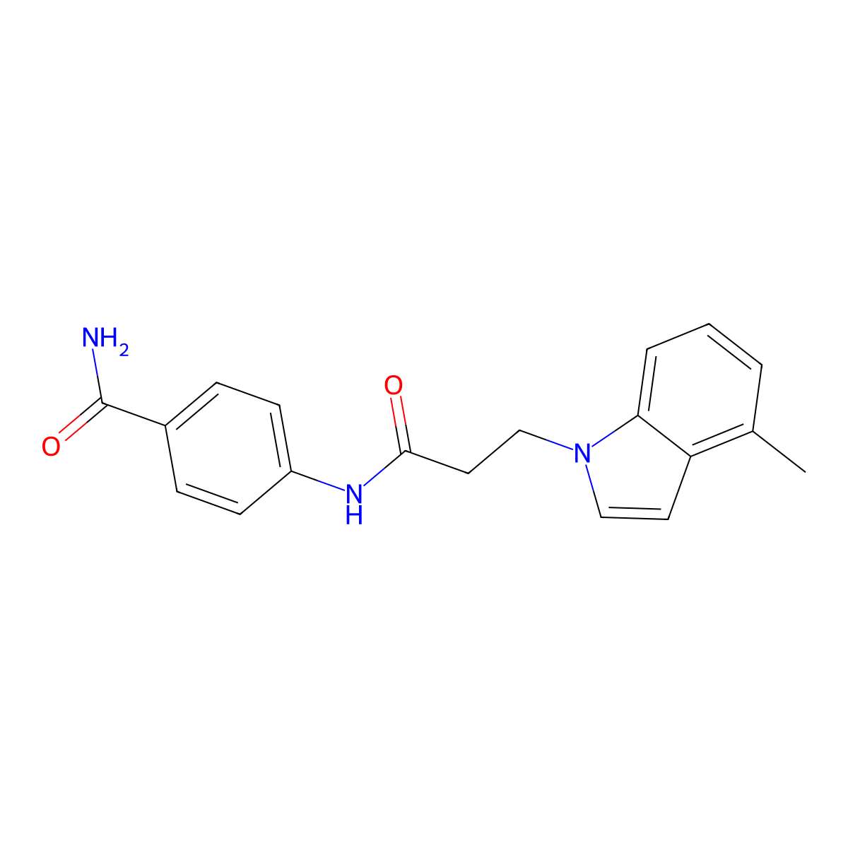 4-{[3-(4-methyl-1H-indol-1-yl)propanoyl]amino}benzamide molecular structure, CAS 1219572-75-4