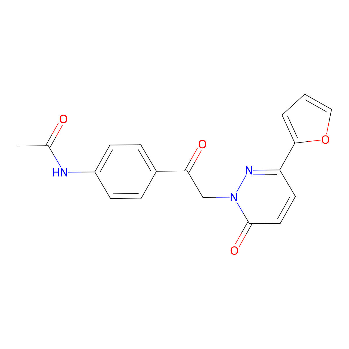 N-(4-{[3-(furan-2-yl)-6-oxopyridazin-1(6H)-yl]acetyl}phenyl)acetamide molecular structure, CAS 1219572-97-0