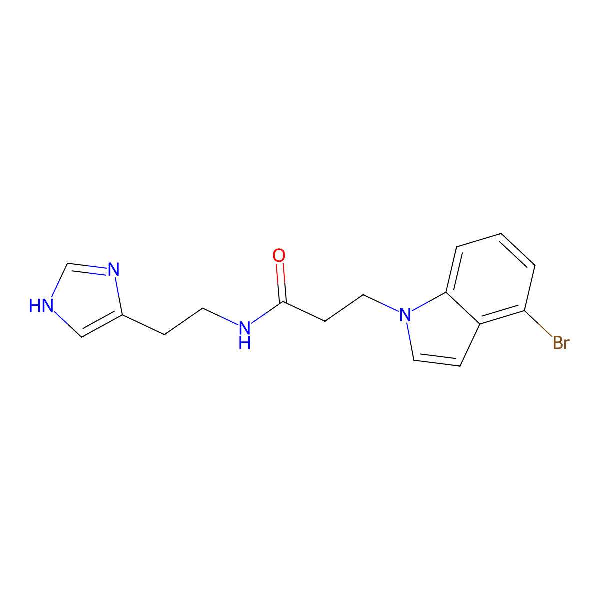 3-(4-bromo-1H-indol-1-yl)-N-[2-(1H-imidazol-4-yl)ethyl]propanamide molecular structure, CAS 1219572-99-2