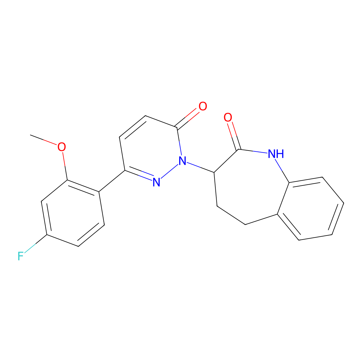 6-(4-fluoro-2-methoxyphenyl)-2-(2-hydroxy-4,5-dihydro-3H-1-benzazepin-3-yl)pyridazin-3(2H)-one molecular structure, CAS 1219573-08-6
