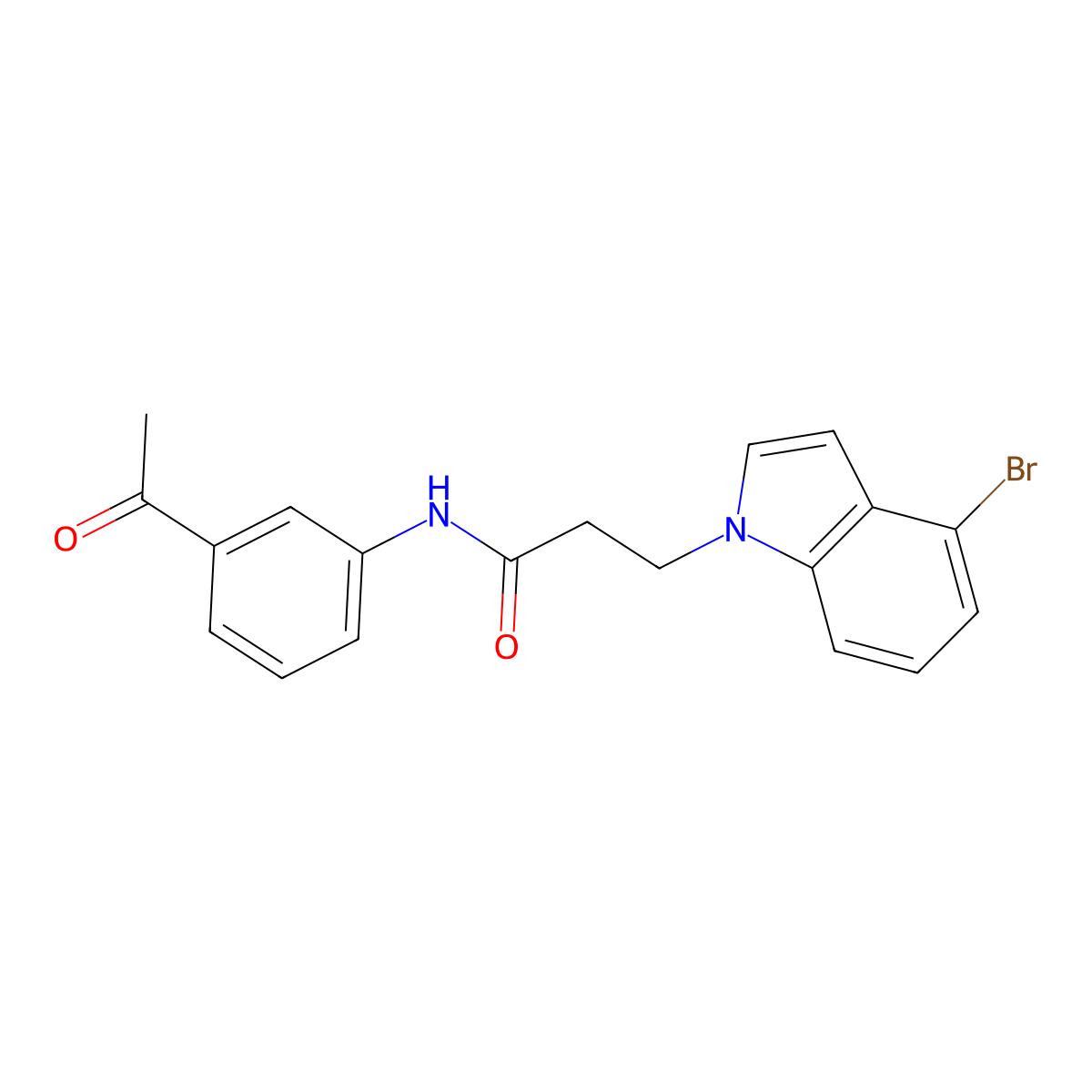 N-(3-acetylphenyl)-3-(4-bromo-1H-indol-1-yl)propanamide molecular structure, CAS 1219573-14-4