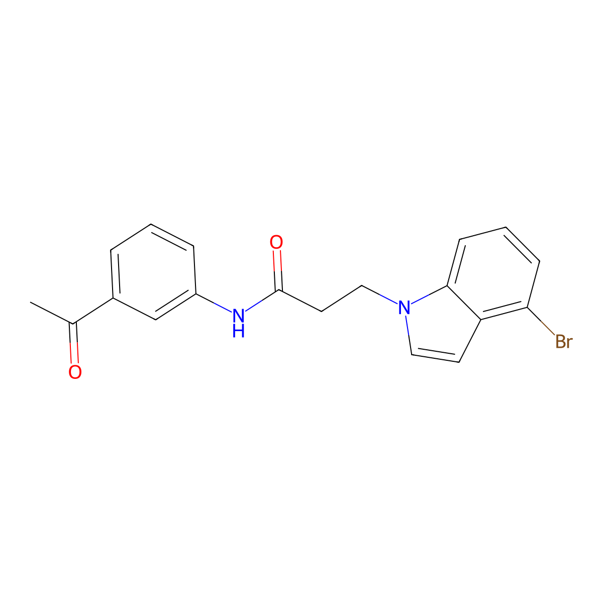 N-(3-acetylphenyl)-3-(4-bromo-1H-indol-1-yl)propanamide molecular structure, CAS 1219573-14-4