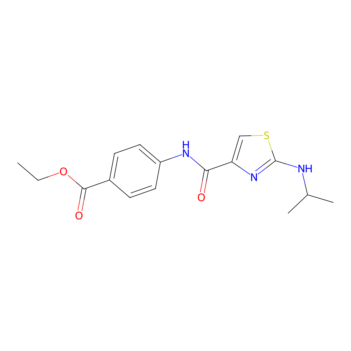 Ethyl 4-({[2-(isopropylamino)-1,3-thiazol-4-yl]carbonyl}amino)benzoate molecular structure, CAS 1219573-22-4