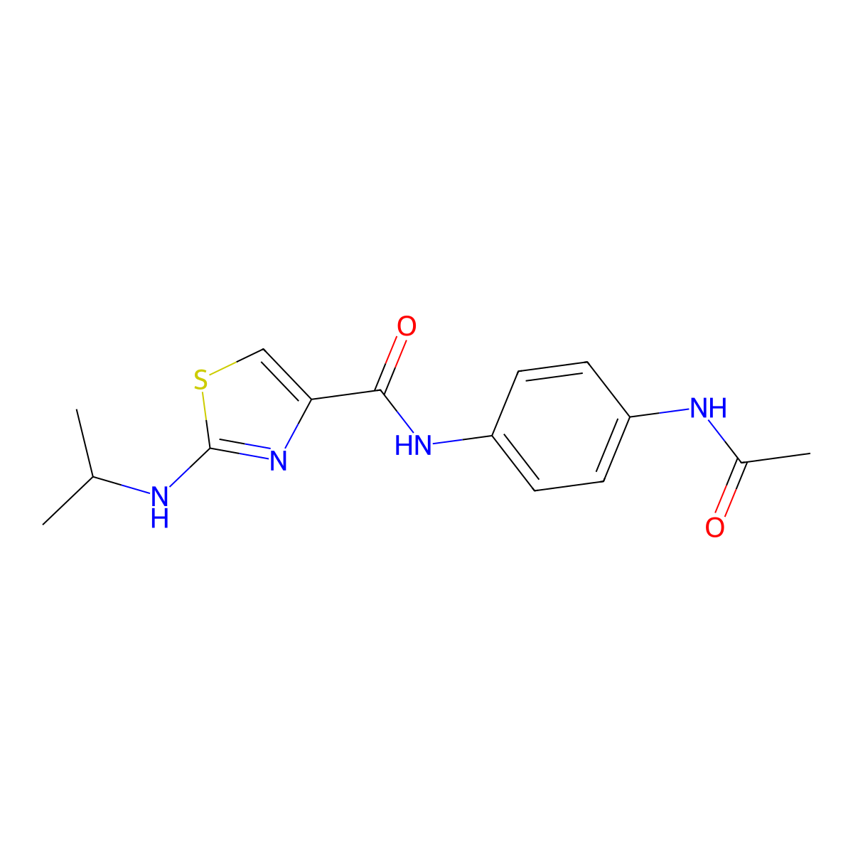 N-[4-(acetylamino)phenyl]-2-(isopropylamino)-1,3-thiazole-4-carboxamide molecular structure, CAS 1219573-33-7