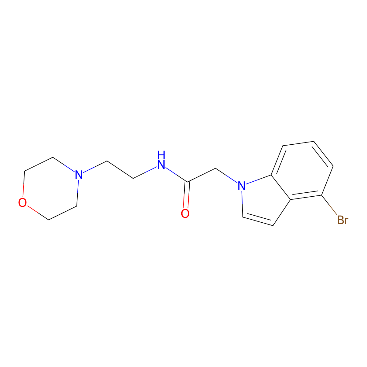2-(4-bromo-1H-indol-1-yl)-N-[2-(morpholin-4-yl)ethyl]acetamide molecular structure, CAS 1219573-43-9