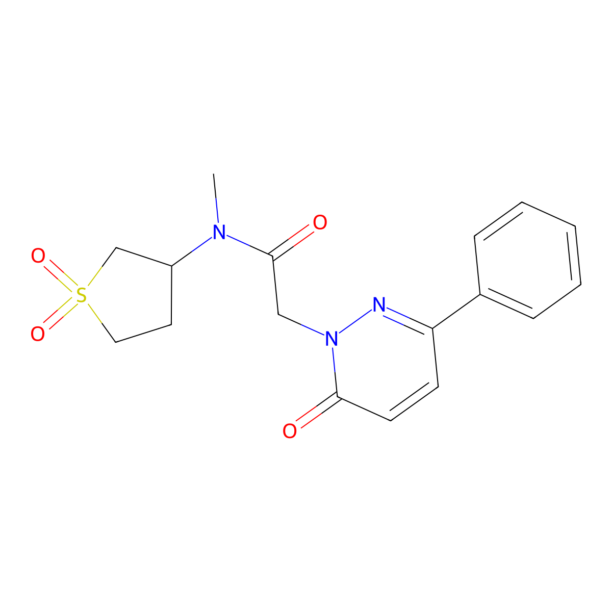 N-(1,1-dioxidotetrahydrothiophen-3-yl)-N-methyl-2-(6-oxo-3-phenylpyridazin-1(6H)-yl)acetamide molecular structure, CAS 1219573-46-2