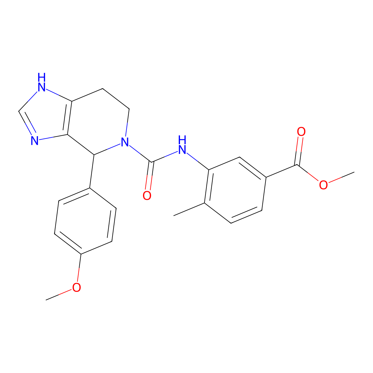methyl 3-({[4-(4-methoxyphenyl)-1,4,6,7-tetrahydro-5H-imidazo[4,5-c]pyridin-5-yl]carbonyl}amino)-4-methylbenzoate molecular structure, CAS 1219573-47-3
