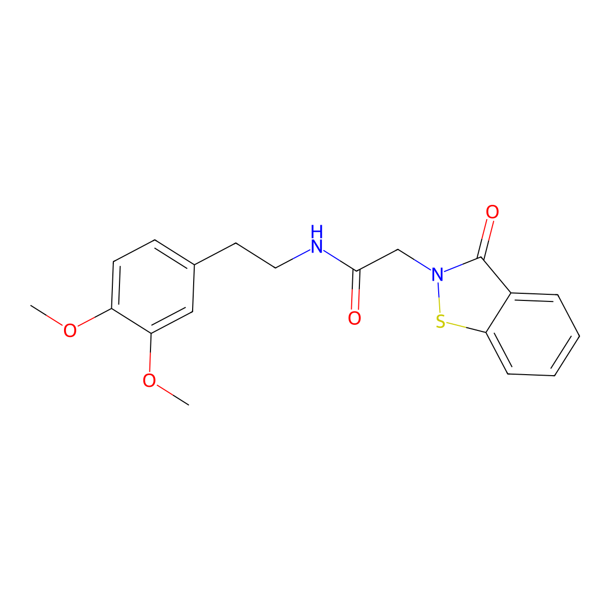 N-[2-(3,4-dimethoxyphenyl)ethyl]-2-(3-oxo-1,2-benzothiazol-2(3H)-yl)acetamide molecular structure, CAS 1219573-56-4