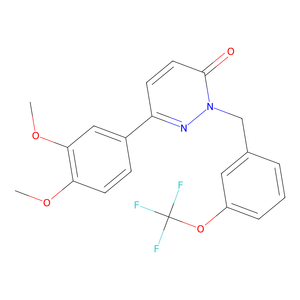 6-(3,4-dimethoxyphenyl)-2-[3-(trifluoromethoxy)benzyl]pyridazin-3(2H)-one molecular structure, CAS 1219573-66-6