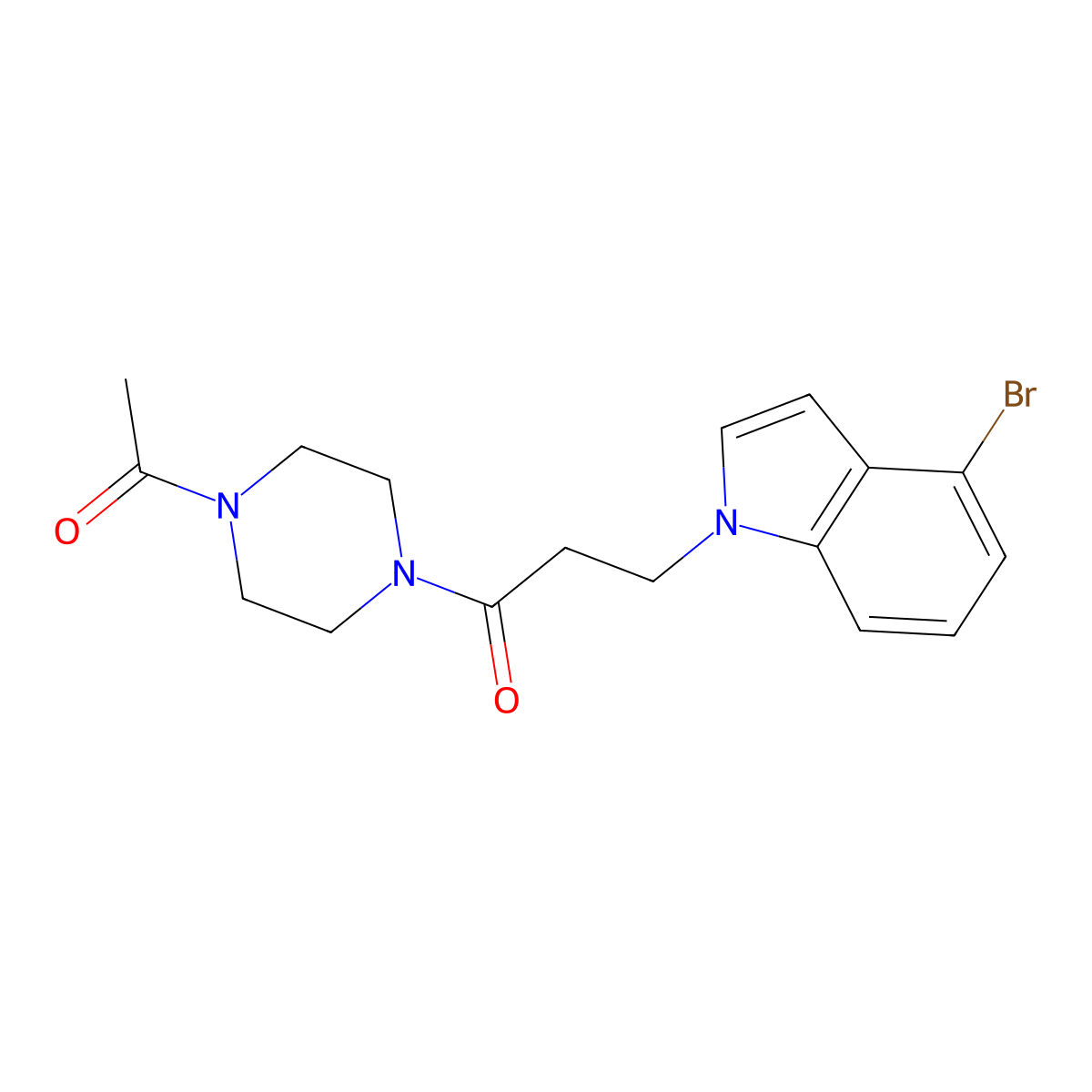 1-(4-acetylpiperazin-1-yl)-3-(4-bromo-1H-indol-1-yl)propan-1-one molecular structure, CAS 1219573-67-7