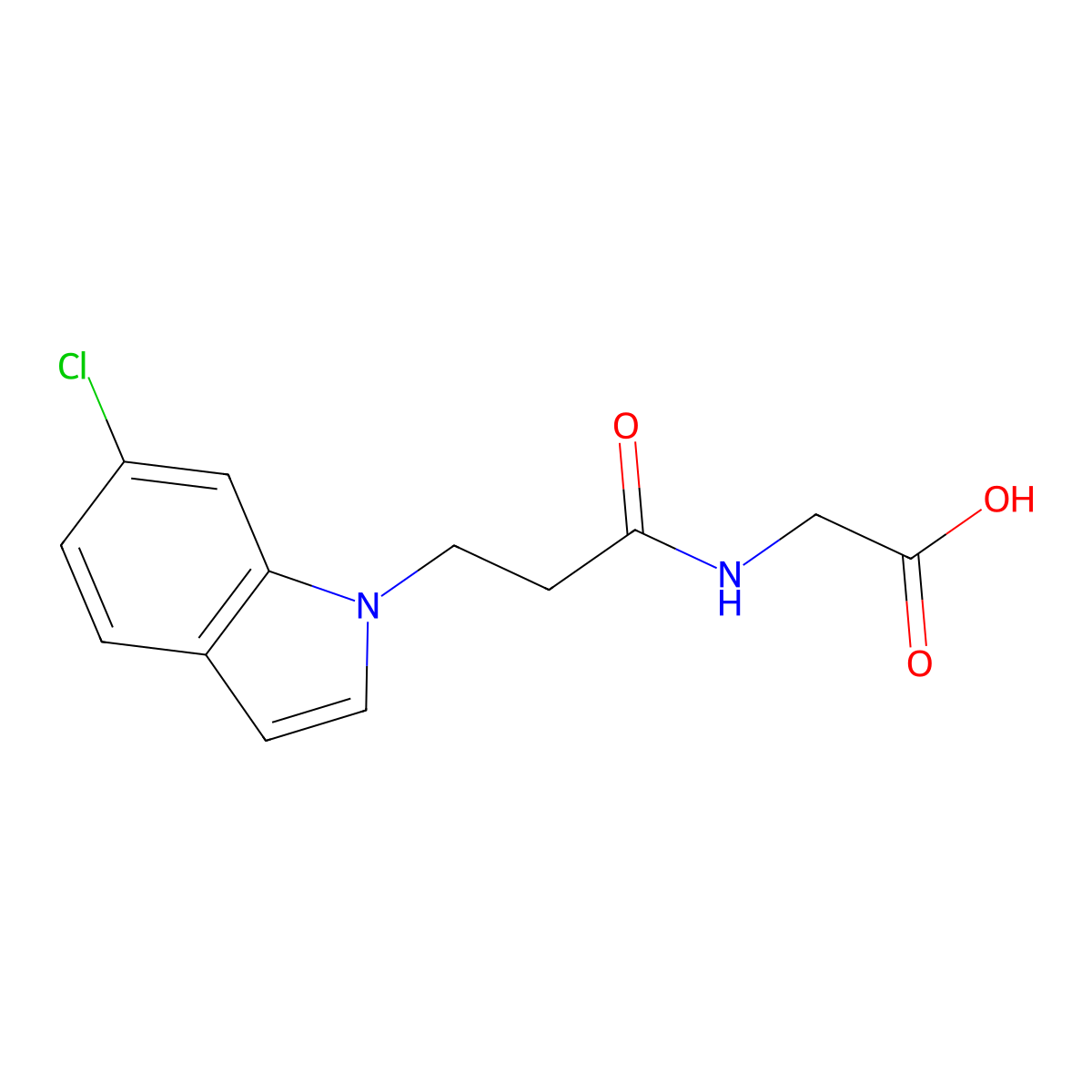 N-[3-(6-chloro-1H-indol-1-yl)propanoyl]glycine molecular structure, CAS 1219573-79-1