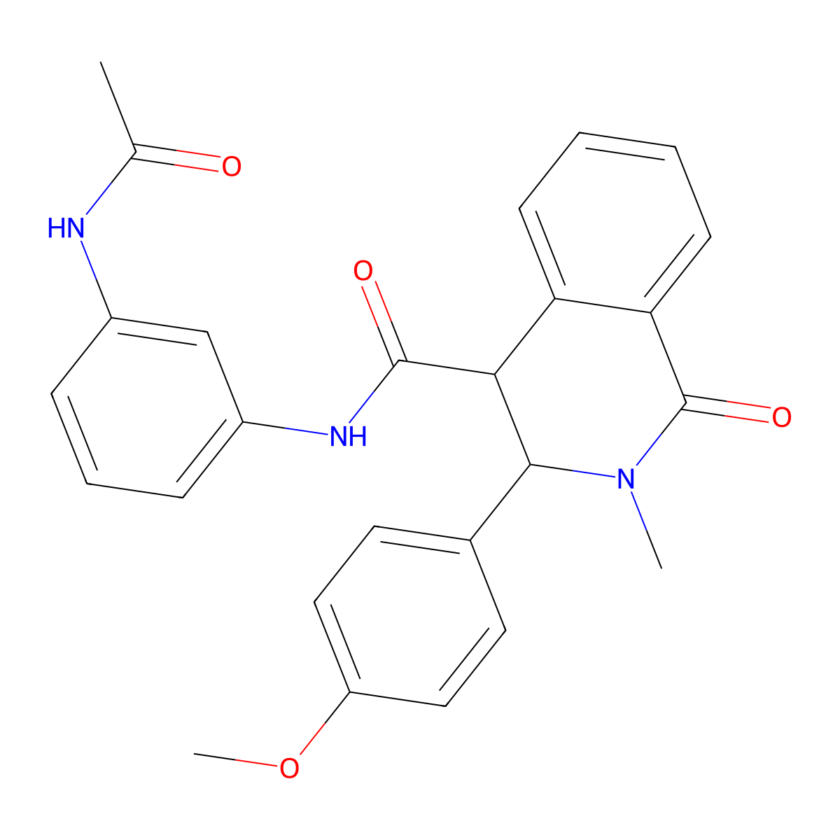 N-[3-(acetylamino)phenyl]-3-(4-methoxyphenyl)-2-methyl-1-oxo-1,2,3,4-tetrahydroisoquinoline-4-carboxamide molecular structure, CAS 1219573-89-3