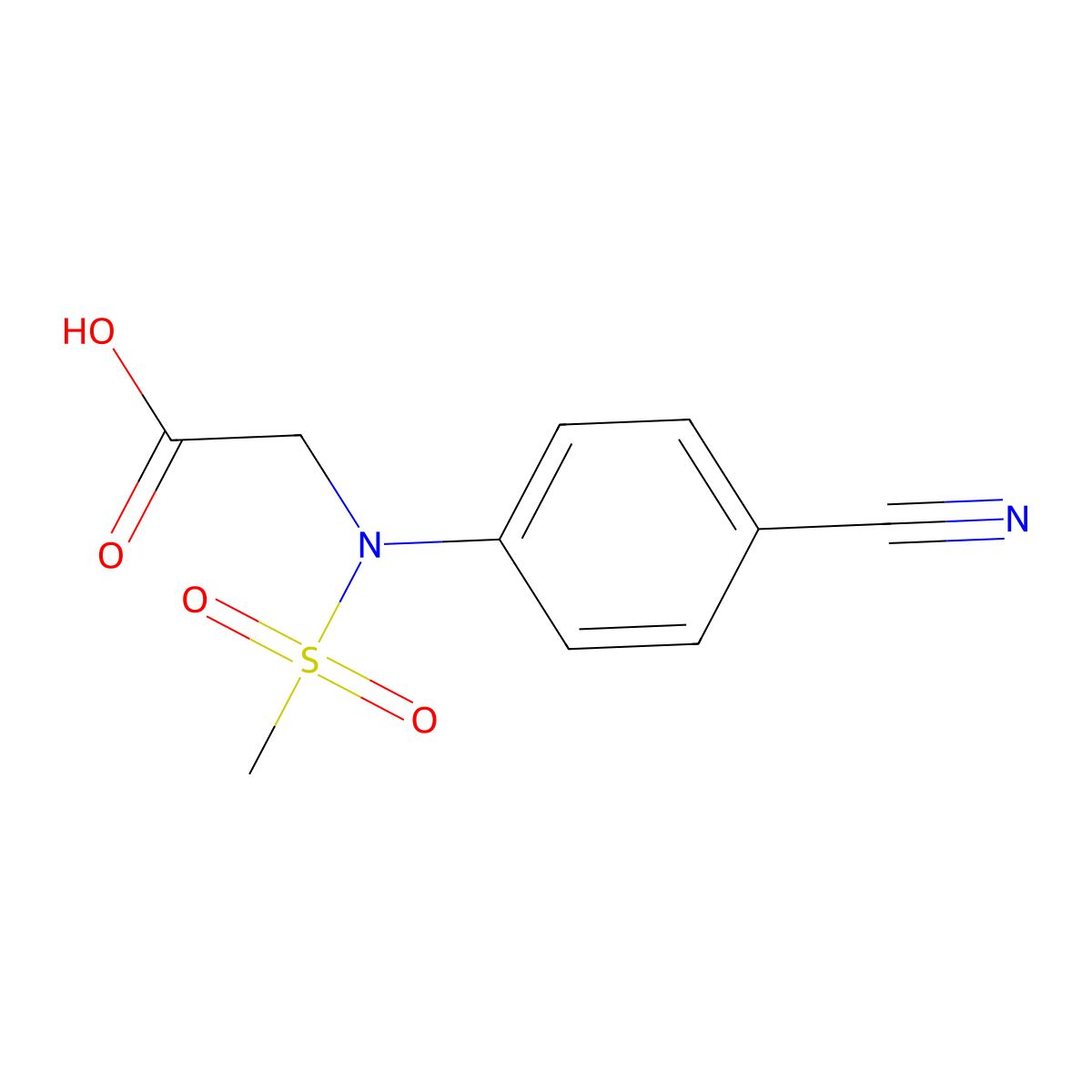N-(4-cyanophenyl)-N-(methylsulfonyl)glycine molecular structure, CAS 1219573-92-8