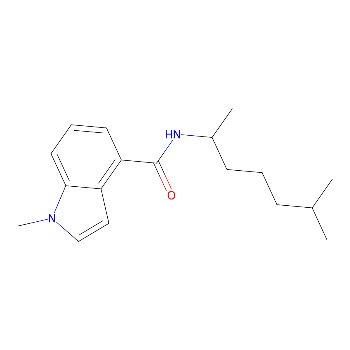 1-methyl-N-(6-methylheptan-2-yl)-1H-indole-4-carboxamide molecular structure, CAS 1219574-09-0