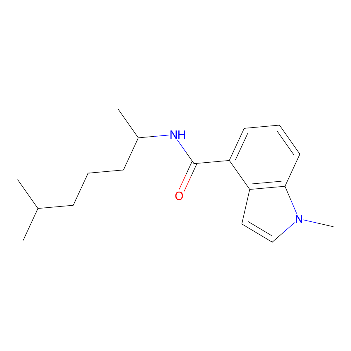 1-methyl-N-(6-methylheptan-2-yl)-1H-indole-4-carboxamide molecular structure, CAS 1219574-09-0
