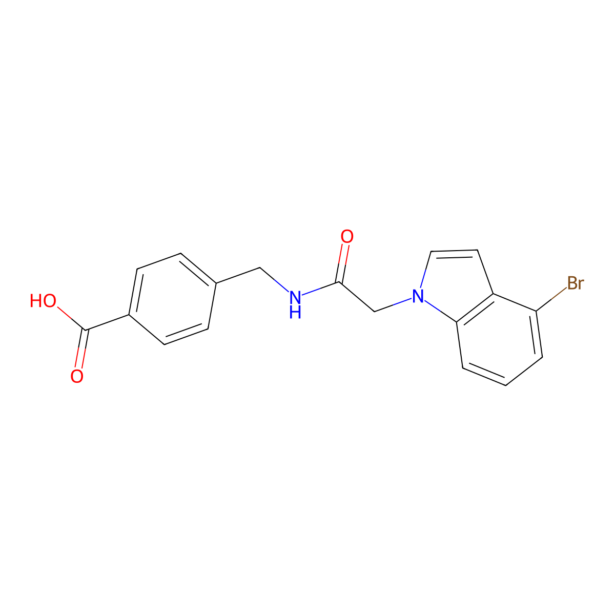 4-({[(4-bromo-1H-indol-1-yl)acetyl]amino}methyl)benzoic acid molecular structure, CAS 1219574-26-1