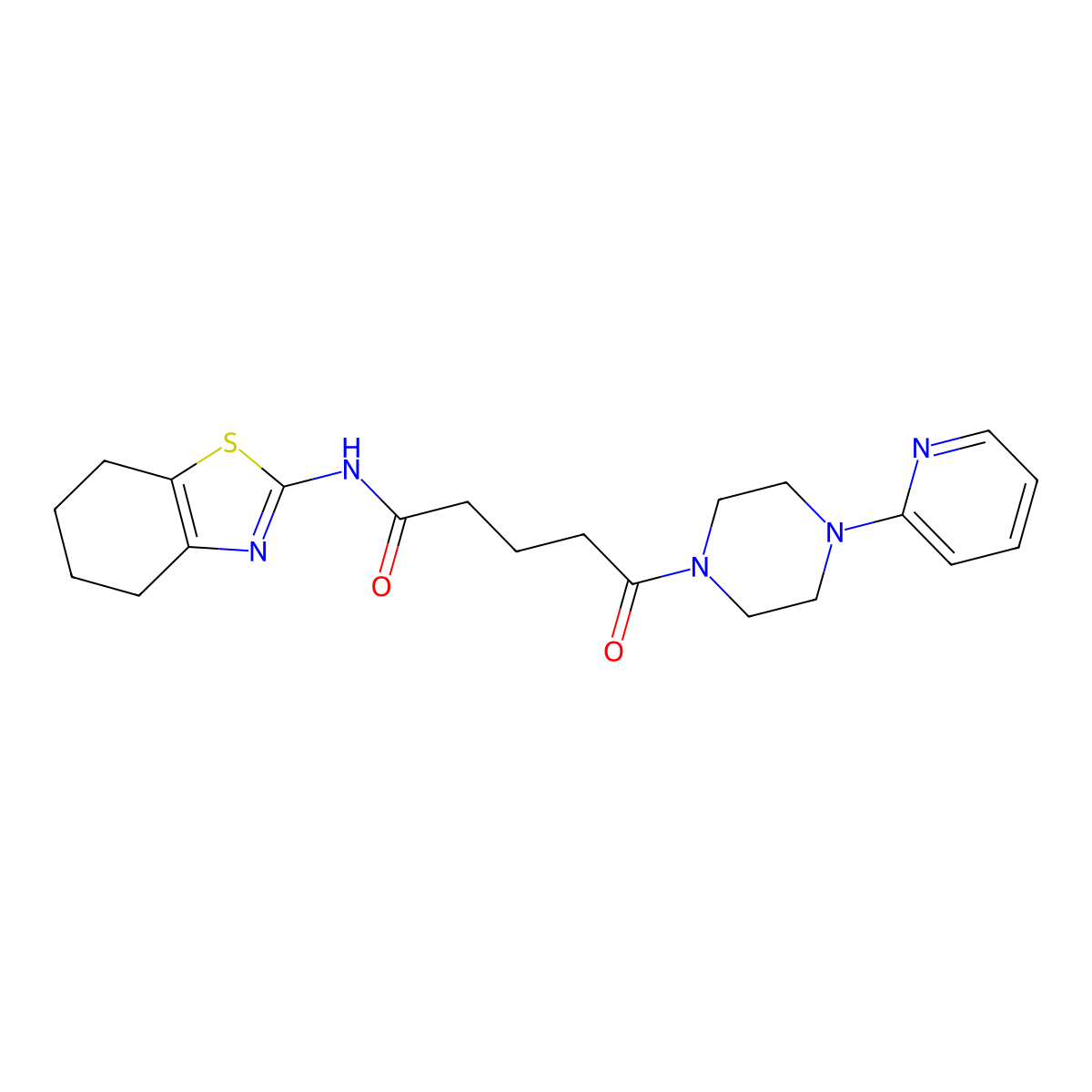 5-oxo-5-[4-(pyridin-2-yl)piperazin-1-yl]-N-[(2Z)-4,5,6,7-tetrahydro-1,3-benzothiazol-2(3H)-ylidene]pentanamide molecular structure, CAS 1219574-27-2