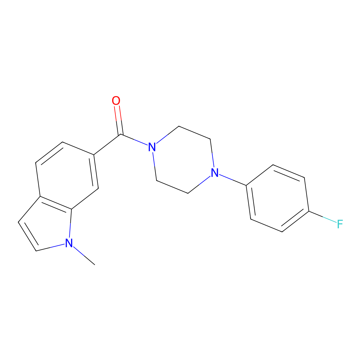 [4-(4-fluorophenyl)piperazin-1-yl](1-methyl-1H-indol-6-yl)methanone molecular structure, CAS 1219574-34-1