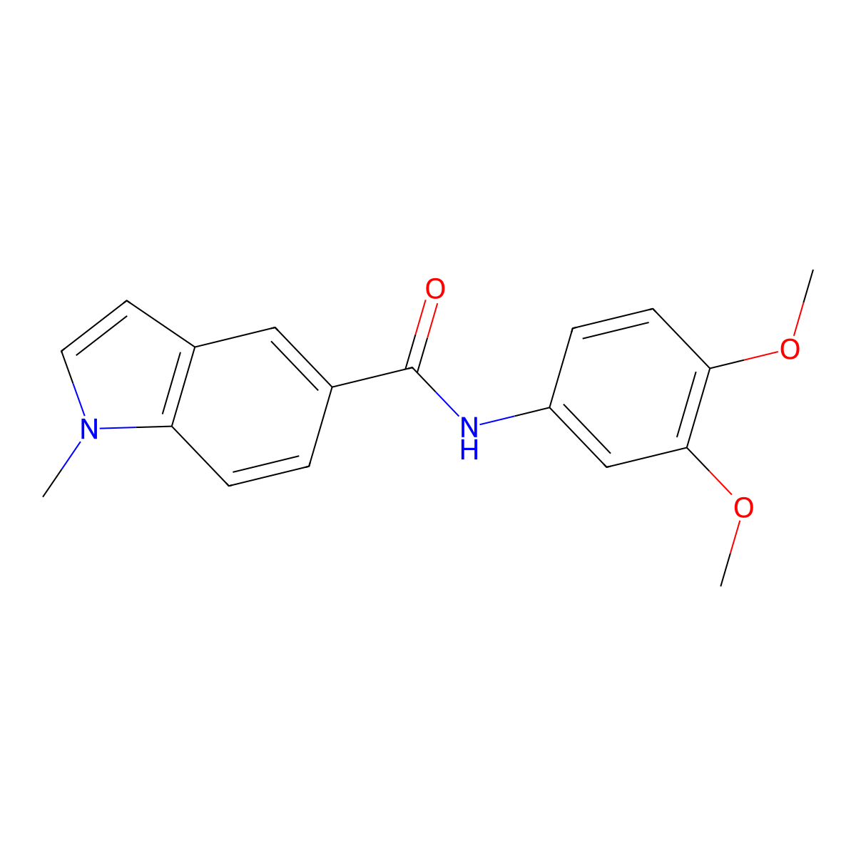 N-(3,4-dimethoxyphenyl)-1-methyl-1H-indole-5-carboxamide molecular structure, CAS 1219574-37-4