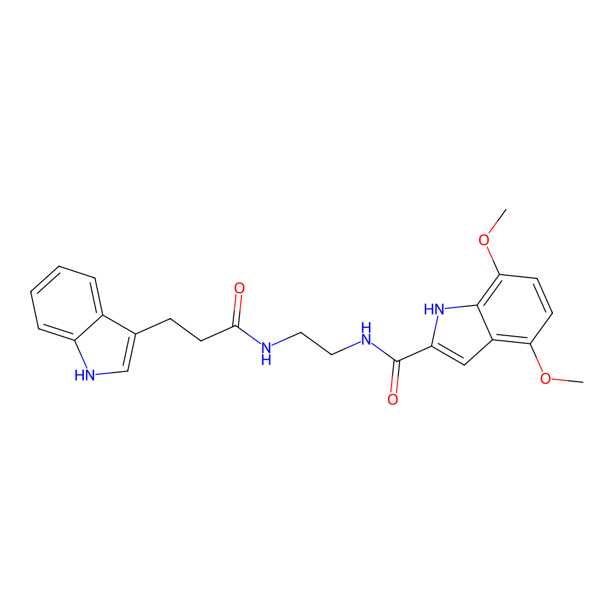 N-(2-{[3-(1H-indol-3-yl)propanoyl]amino}ethyl)-4,7-dimethoxy-1H-indole-2-carboxamide molecular structure, CAS 1219574-40-9