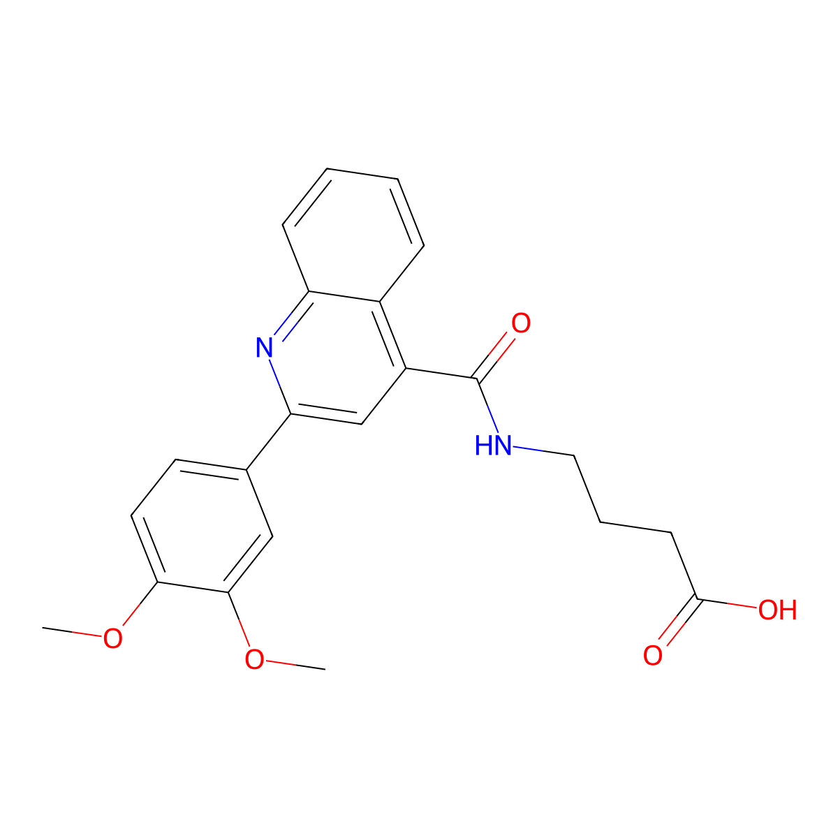 4-({[2-(3,4-Dimethoxyphenyl)quinolin-4-yl]carbonyl}amino)butanoic acid molecular structure, CAS 1219574-46-5