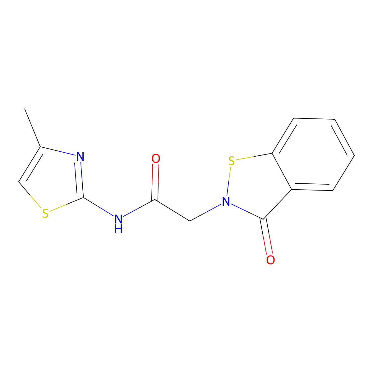N-[(2Z)-4-methyl-1,3-thiazol-2(3H)-ylidene]-2-(3-oxo-1,2-benzothiazol-2(3H)-yl)acetamide molecular structure, CAS 1219574-51-2