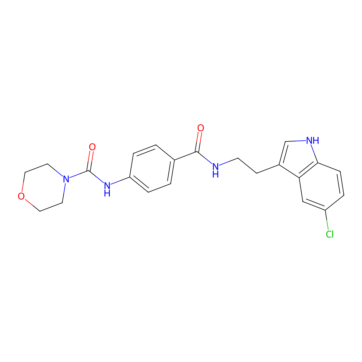 N-(4-{[2-(5-chloro-1H-indol-3-yl)ethyl]carbamoyl}phenyl)morpholine-4-carboxamide molecular structure, CAS 1219574-54-5