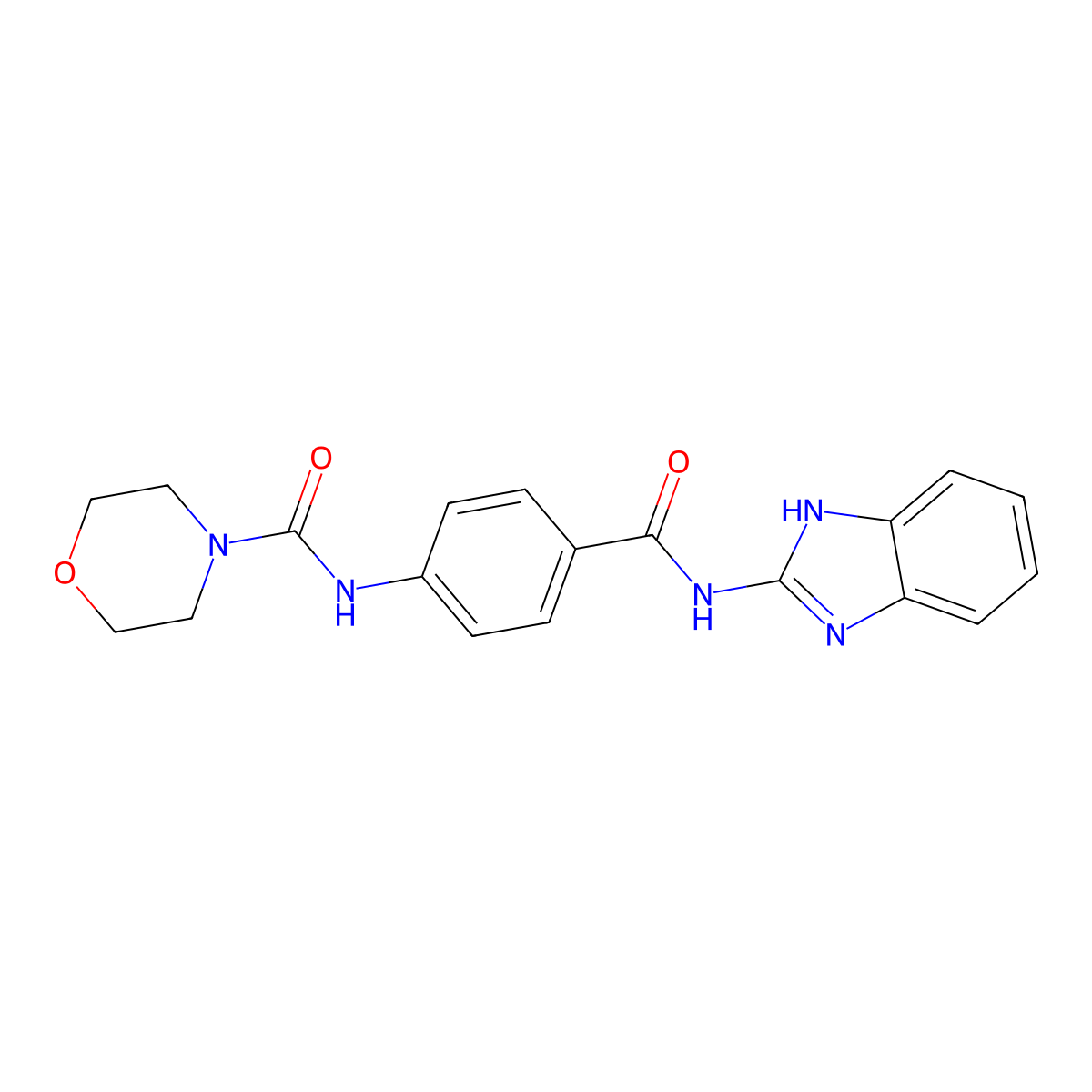 N-[4-(1,3-dihydro-2H-benzimidazol-2-ylidenecarbamoyl)phenyl]morpholine-4-carboxamide molecular structure, CAS 1219574-65-8