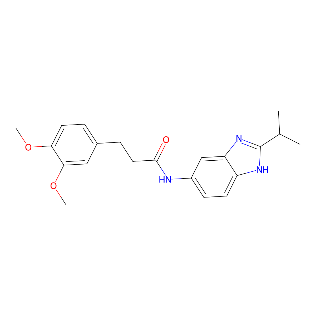 3-(3,4-dimethoxyphenyl)-N-[2-(propan-2-yl)-1H-benzimidazol-5-yl]propanamide molecular structure, CAS 1219574-67-0