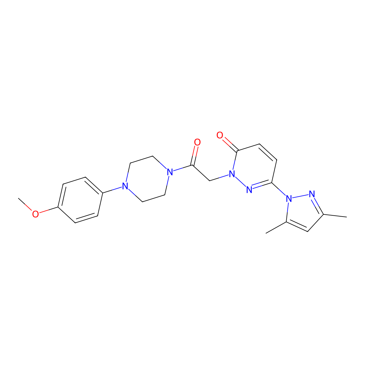 6-(3,5-dimethyl-1H-pyrazol-1-yl)-2-(2-(4-(4-methoxyphenyl)piperazin-1-yl)-2-oxoethyl)pyridazin-3(2H)-one molecular structure, CAS 1219574-69-2