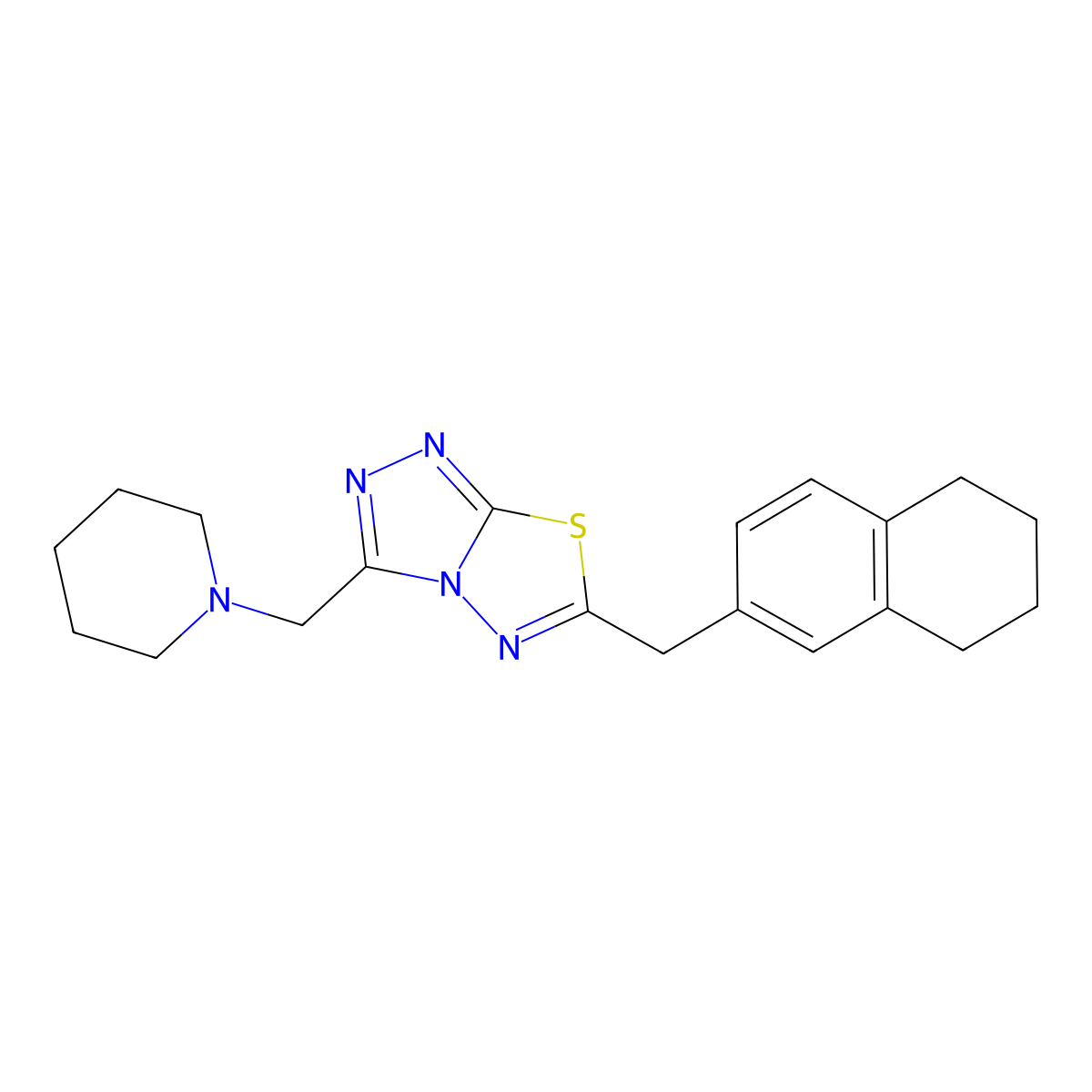 3-(1-Piperidinylmethyl)-6-(5,6,7,8-tetrahydro-2-naphthalenylmethyl)[1,2,4]triazolo[3,4-b][1,3,4]thiadiazole molecular structure, CAS 1219574-83-0