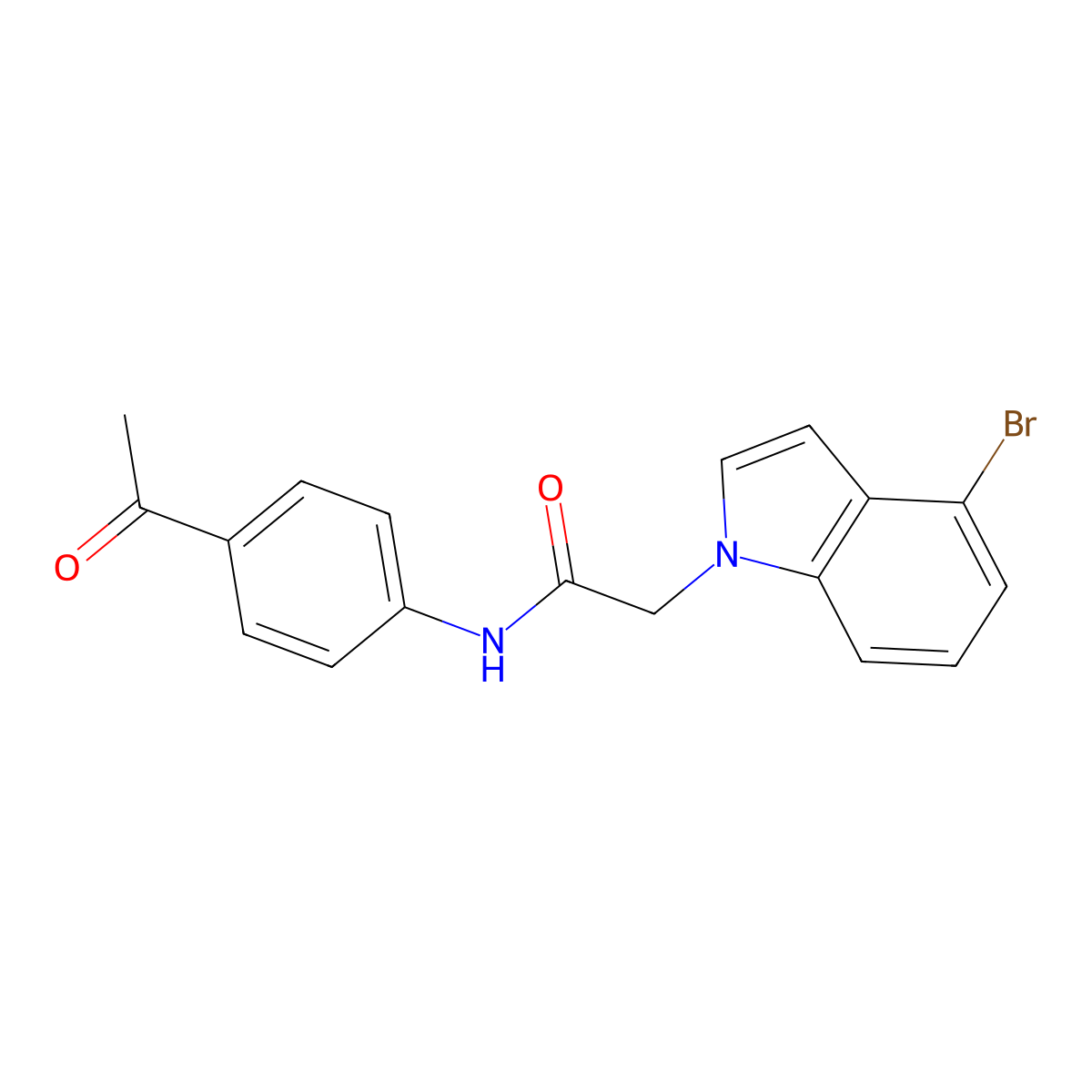 N-(4-acetylphenyl)-2-(4-bromo-1H-indol-1-yl)acetamide molecular structure, CAS 1219574-86-3