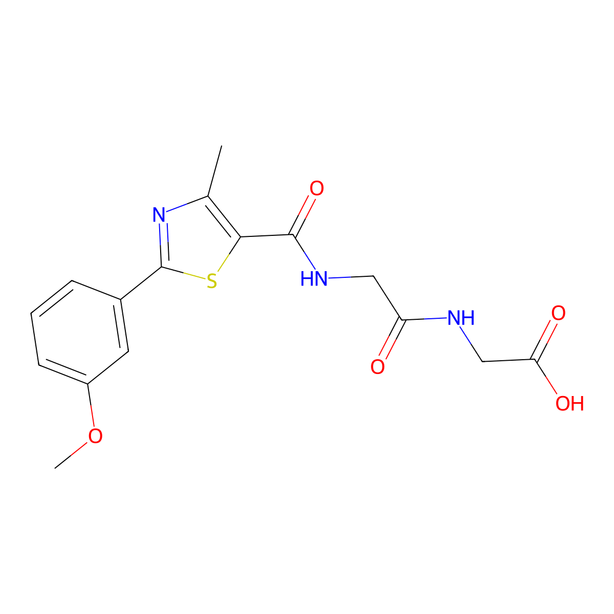 N-{[2-(3-methoxyphenyl)-4-methyl-1,3-thiazol-5-yl]carbonyl}glycylglycine molecular structure, CAS 1219574-91-0